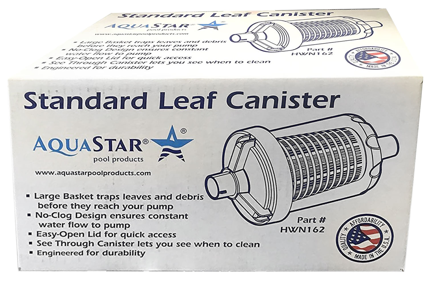 Hayward Standard Swimming Pool Vacuum Cleaner Leaf Debris Canister W560 High Quality Replacement With White See-Through Basket made by AquaStar HWN162