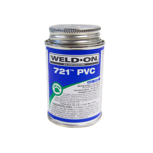 IPS Mendium Bodied PVC Glue Blue Weld-On 721 0.25 Pint 10849