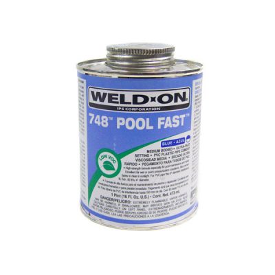 IPS Pool Fast PVC Glue Blue Weld-On 748 0.25 Pint 13654