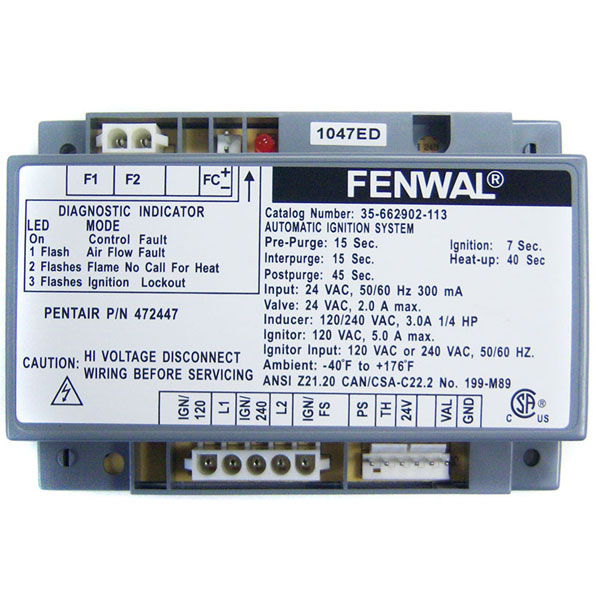 OEM Pentair Ignition Control Module MiniMax NT Heater 472447
