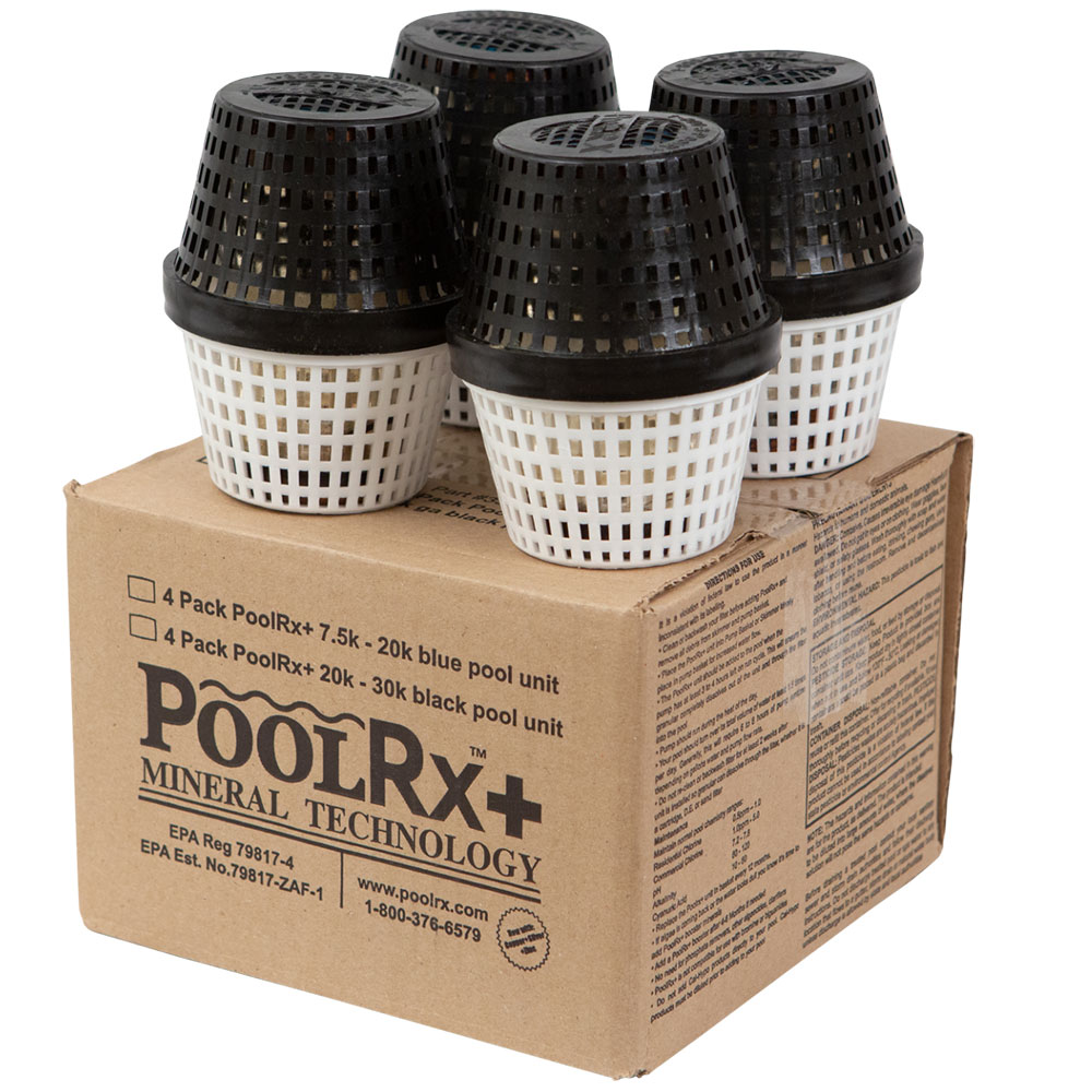 PoolRx+ PoolRx Plus Black White With Silver 20K-30K Pools - 4 Pack