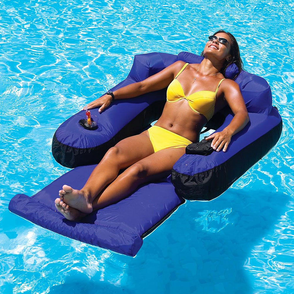 Swimming Pool Inflatable Fabric Covered Ultimate Floating Lounger 9047