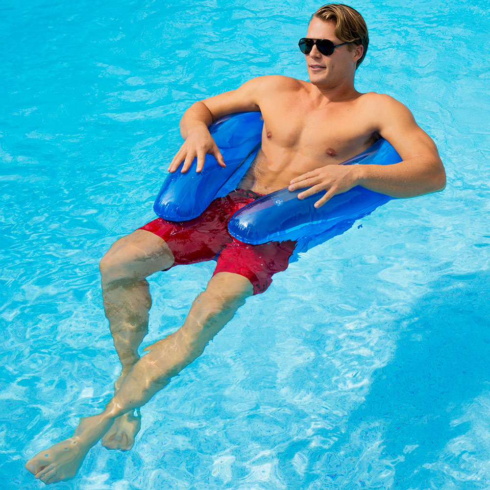 Swimming Pool Inflatable Horseshoe Chair Blue 950435