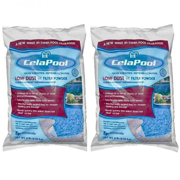 CelaPool Low Dust Swimming Pool DE Filter Media 6lb. - 2 Pack