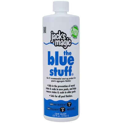 Jacks Magic The Blue Stuff Pool Metal Stain Scale Remover 32oz. JMBLUE032