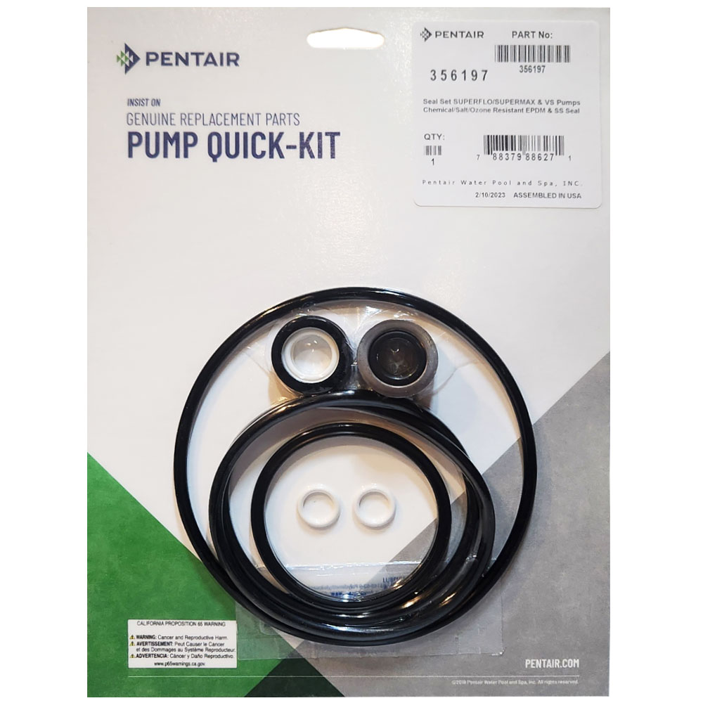 Original Pentair SuperFlo 342001 VS SuperMax Pump Seal Kit 356197
