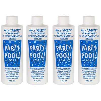 Party Pool Dye Color Additive Blue Lagoon 8oz 47016-00008 - 4 Pack