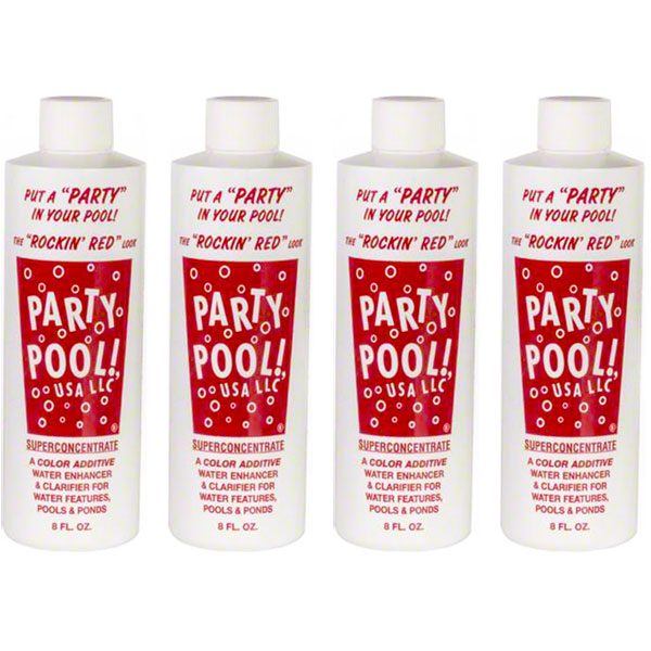Party Pool Dye Color Additive Rockin Red 8oz 47016-00010 - 4 Pack