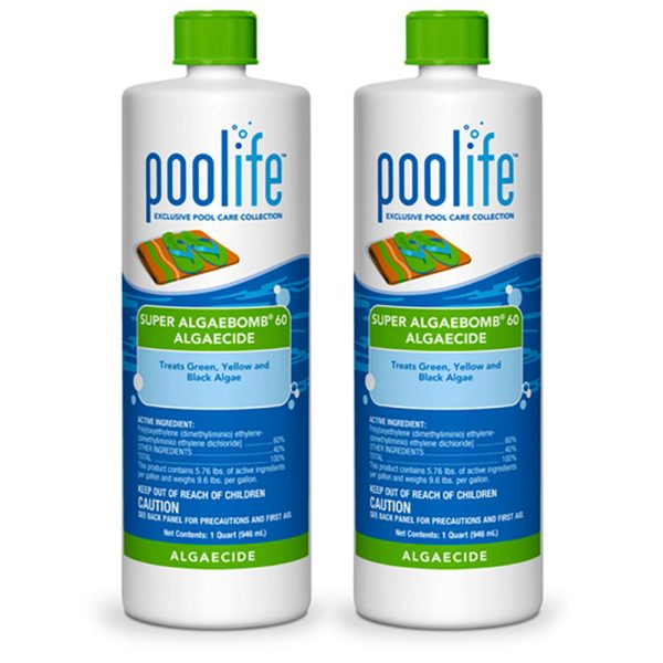 Poolife Super Algae Bomb 60 Swimming Pool Poly Quat Algaecide 61110 - 2 Pack