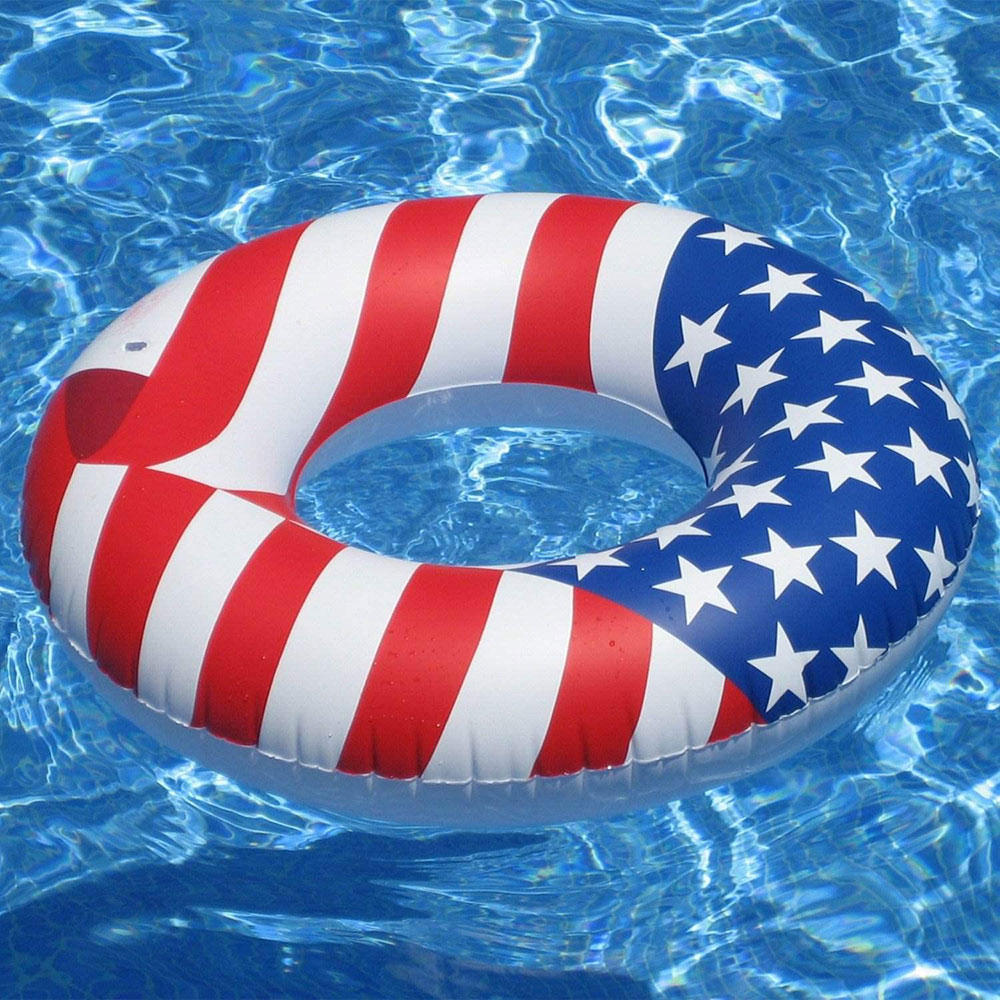 Swimline 36 inch. Patriotic American Flag Americana Inflatable Tube Ring 90196