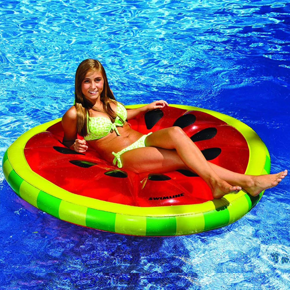 Swimline Swimming Pool Watermelon Slice Island Inflatable Float Raft 90544