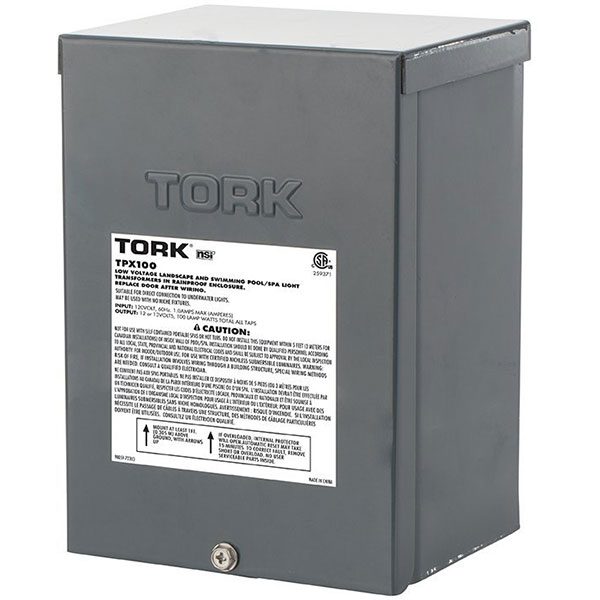 Tork Low Voltage Pool Light Transformer 100W 120VAC To 12V 13V TPX100