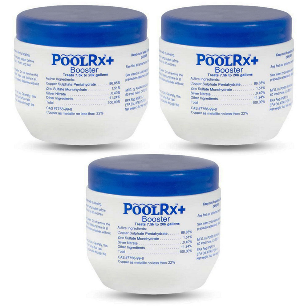 UPGRADED With Silver PoolRx Plus 7.5K-20K Pools Blue White Booster - 3 Pack