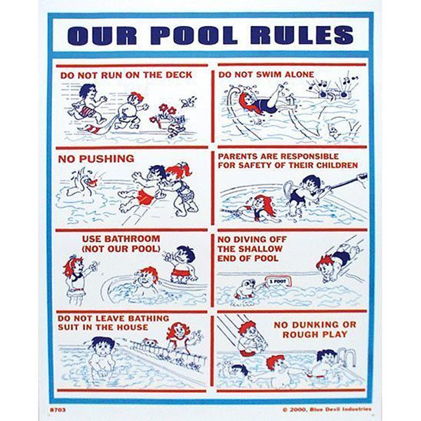 Valterra Swimming Pool Sign Our Pool Rules 18″ x 24″ B8703